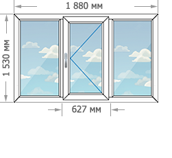 Цены на пластиковые окна ПВХ в домах серии И-522А размером 1881x1530